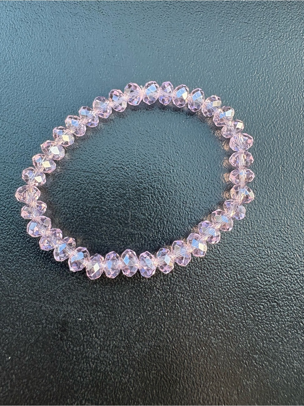 Pink faceted stretch bracelet
